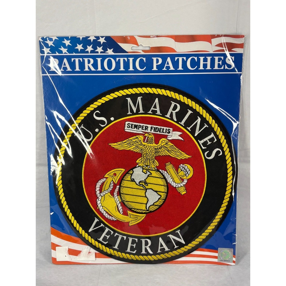 MEGA US Marine Corps Veteran Patch Embroidered Military Semper Fidelis LARGE 12"